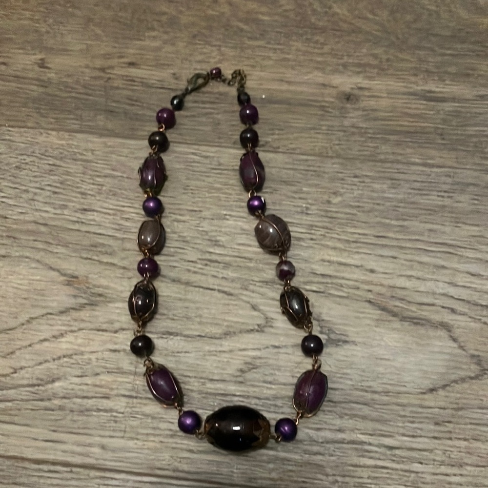 Elegant Purple Beaded Necklace